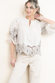Second Female |  Blouse with embroidery Elinor | beige | Picture 2