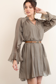 Second Female |  Chiffon mini dress Naje | dark green | Picture 2