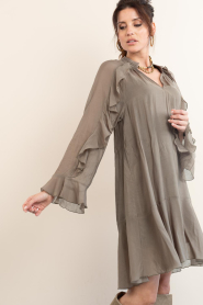 Second Female |  Chiffon mini dress Naje | dark green | Picture 6