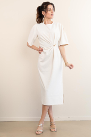 Second Female :  Stretch dress with smocked detail Liana | natural - img5
