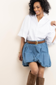 Second Female |  Denim balloon mini skirt Cornelia | blue | Picture 2