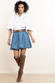 Second Female |  Denim balloon mini skirt Cornelia | blue | Picture 4