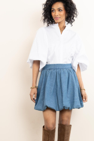 Second Female |  Denim balloon mini skirt Cornelia | blue | Picture 5