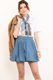 Second Female |  Denim balloon mini skirt Cornelia | blue | Picture 6