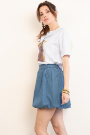 Second Female |  Denim balloon mini skirt Cornelia | blue | Picture 8