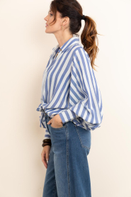 Ibana :  Striped blouse with balloon sleeves Thalita | blue - img6