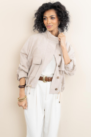 Ibana :  Suede bomber jacket Jigo | natural - img5