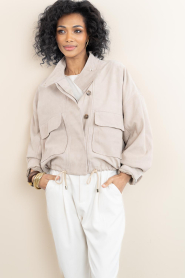 Ibana :  Suede bomber jacket Jigo | natural - img8