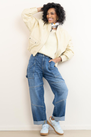 Ibana :  Leather bomber jacket Jackes | yellow - img10