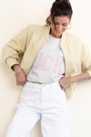 Ibana :  Leather bomber jacket Jackes | yellow - img4