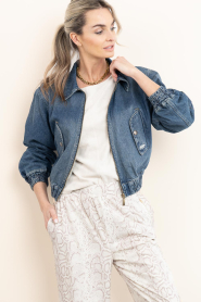 Ibana |  Cropped denim bomber jacket Joseph | blue | Picture 5