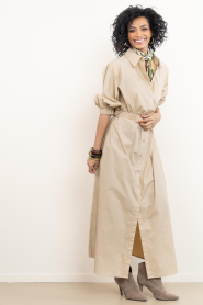 Ibana |  Canvas maxi dress Danique | Beige | Picture 3