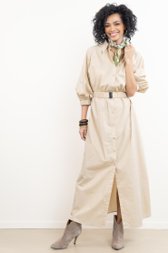 Ibana |  Canvas maxi dress Danique | Beige | Picture 5