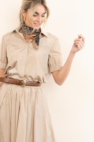 Ibana |  Canvas blouse Bonnie | Beige | Picture 4