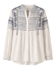 Maison Hotel |  Blouse with embroidery Blanca | blue | Picture 1