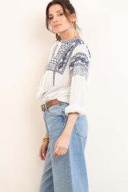Maison Hotel |  Blouse with embroidery Blanca | blue | Picture 6