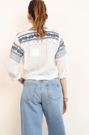 Maison Hotel |  Blouse with embroidery Blanca | blue | Picture 7