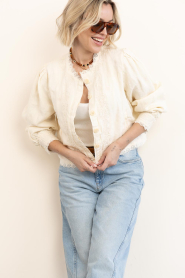 Maison Hotel |  Linen mix jacket with embroidery Otelo | natural | Picture 5
