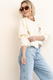 Maison Hotel |  Linen mix jacket with embroidery Otelo | natural | Picture 6