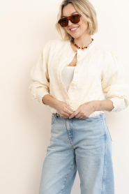 Maison Hotel |  Linen mix jacket with embroidery Otelo | natural | Picture 7