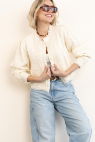 Maison Hotel |  Linen mix jacket with embroidery Otelo | natural | Picture 2