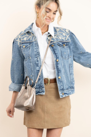 Maison Hotel :  Denim jacket with embroidery Loretta | blue - img2