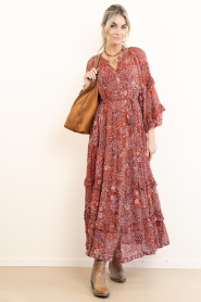 Maison Hotel |  Maxi dress with print Paquita | red | Picture 2