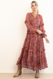Maison Hotel |  Maxi dress with print Paquita | red | Picture 6