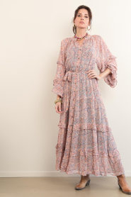 Maison Hotel :  Maxi dress with print Paquita | pink - img4