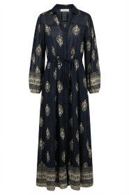 Maison Hotel |  Maxi dress with print Eleonora | black | Picture 1