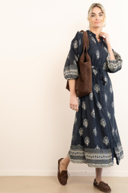 Maison Hotel |  Maxi dress with print Eleonora | black | Picture 3