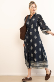 Maison Hotel |  Maxi dress with print Eleonora | black | Picture 4