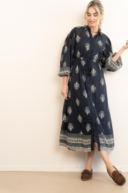 Maison Hotel |  Maxi dress with print Eleonora | black | Picture 5