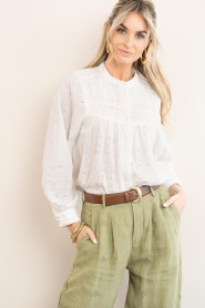 Maison Hotel :  Blouse with embroidery Paoli | white - img2