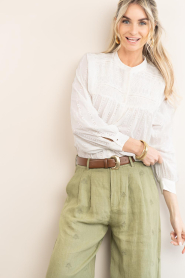 Maison Hotel :  Blouse with embroidery Paoli | white - img4