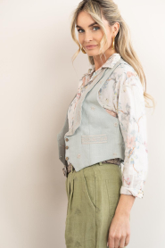Maison Hotel :  Cotton waistcoat with embroidery Filippo | blue - img5