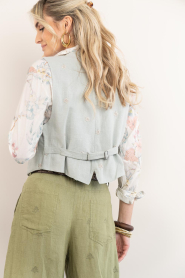 Maison Hotel :  Cotton waistcoat with embroidery Filippo | blue - img6