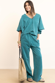 Speezys |  Terry wide leg pants Mel | blue | Picture 2