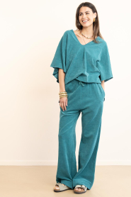 Speezys |  Terry wide leg pants Mel | blue | Picture 3