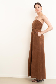 Speezys |  Terry strapless maxi dress Fien | brown | Picture 7