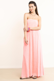 Speezys |  Terry strapless maxi dress Fien | pink | Picture 5