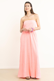 Speezys |  Terry strapless maxi dress Fien | pink | Picture 6