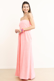 Speezys |  Terry strapless maxi dress Fien | pink | Picture 4