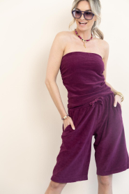 Speezys |  Terry strapless top Jet | burgundy | Picture 2