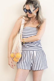 Speezys |  Striped terry strapless top Jet | blue | Picture 2