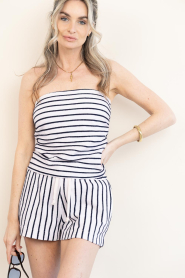Speezys |  Striped terry strapless top Jet | blue | Picture 5