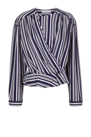 IRO |  Viscose striped top Uliah | dark blue | Picture 1
