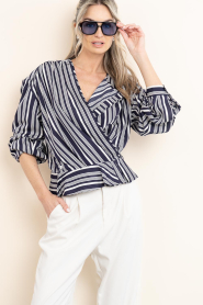 IRO |  Viscose striped top Uliah | dark blue | Picture 2