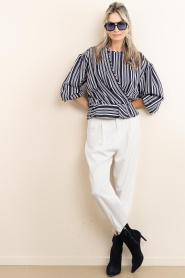IRO |  Viscose striped top Uliah | dark blue | Picture 3