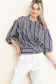 IRO |  Viscose striped top Uliah | dark blue | Picture 5
